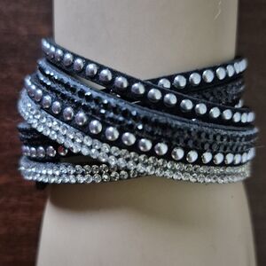 Black and Silver Wrap Bracelet